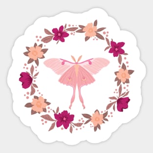 Luna Moth Wreath Sticker